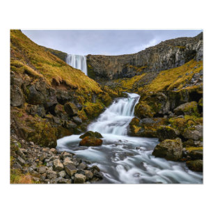 Svodufoss waterfall Iceland photo print