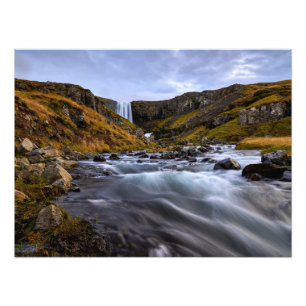 Svodufoss waterfall photo print