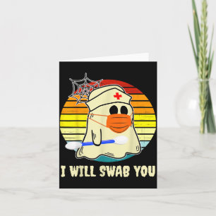 Swab Nurse Zombie Funny Halloween Nurses Gift Card