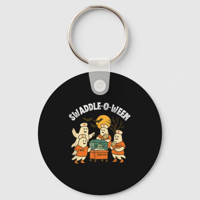 Swaddle-o-ween Nicu Nurse Halloween Neonatal Fall  Key Ring (Front)