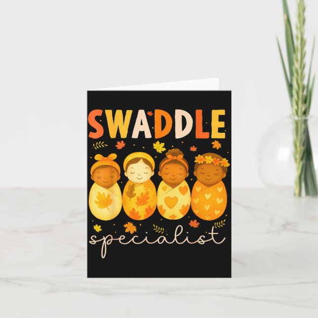 Swaddle Specialist Cute Newborn Nurse Baby Mother  Card (Front)