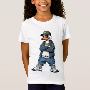 Swag Cartoon Duck with Gold Chains and Hoodie T-Shirt