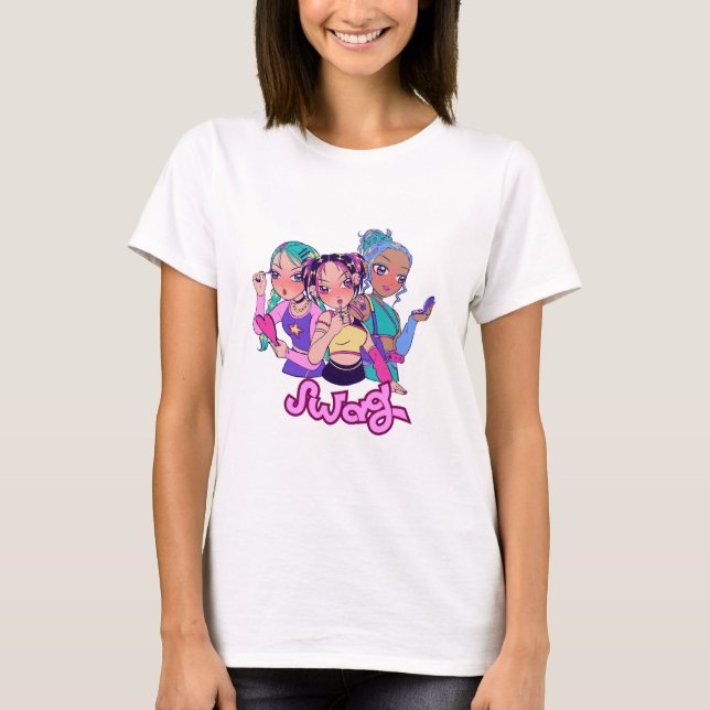 Swag Girl Power Y2K Aesthetic T-Shirt" T-Shirt (Front)