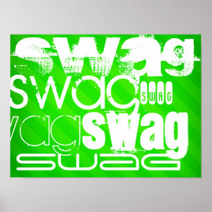 Swag; Neon Green Stripes Poster