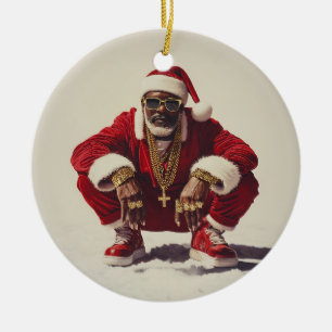 Swag Santa A Modern Take on the Holiday Icon Ceramic Tree Decoration