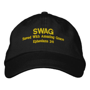 SWAG Saved with amazing grace Customise it Embroidered Hat