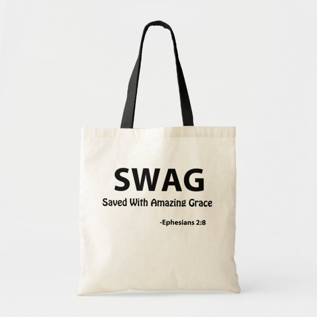 SWAG Saved With Amazing Grace Tote Bag (Front)