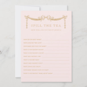 Swag w  Bows   Spill the Tea  Bridal Shower Game Invitation