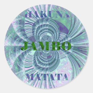Swaga Jambo Hakuna Matata Kenya Giraffe Safari Wo Classic Round Sticker
