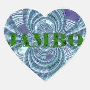 Swaga Jambo Hakuna Matata Kenya Giraffe Safari Wo Heart Sticker