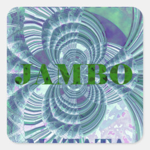 Swaga Jambo Hakuna Matata Kenya Giraffe Safari Wo Square Sticker