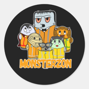 Swagazon Monsters Mummy Frankenstein Dracula Monst Classic Round Sticker