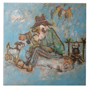 Swagman and his dog tile