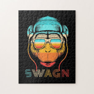 Swagn Retro Monkey Jigsaw Puzzle