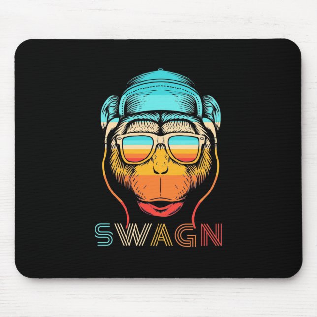 Swagn Retro Monkey Mouse Mat (Front)
