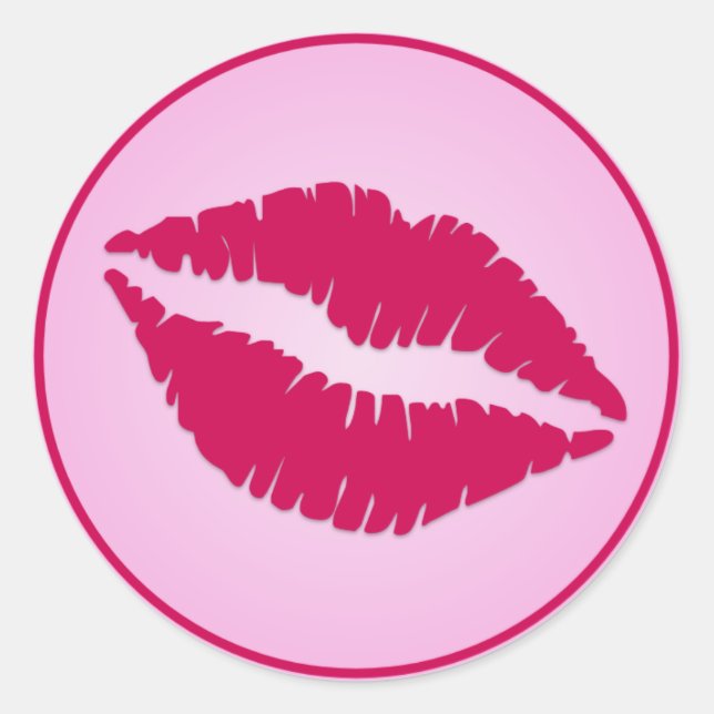 SWAK Lips Classic Round Sticker (Front)