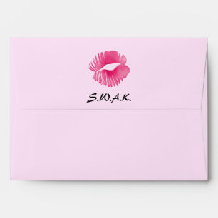 SWAK Sealed With a Kiss Hot Pink Lips Print Envelopes