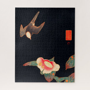 Swallow and Camellia (1900) by Ito Jakuchu Jigsaw Puzzle