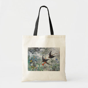 Swallow and Flower Field, Bruno Liljefors Tote Bag