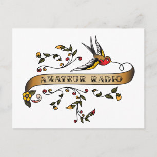 Swallow and Scroll with Amateur Radio Postcard
