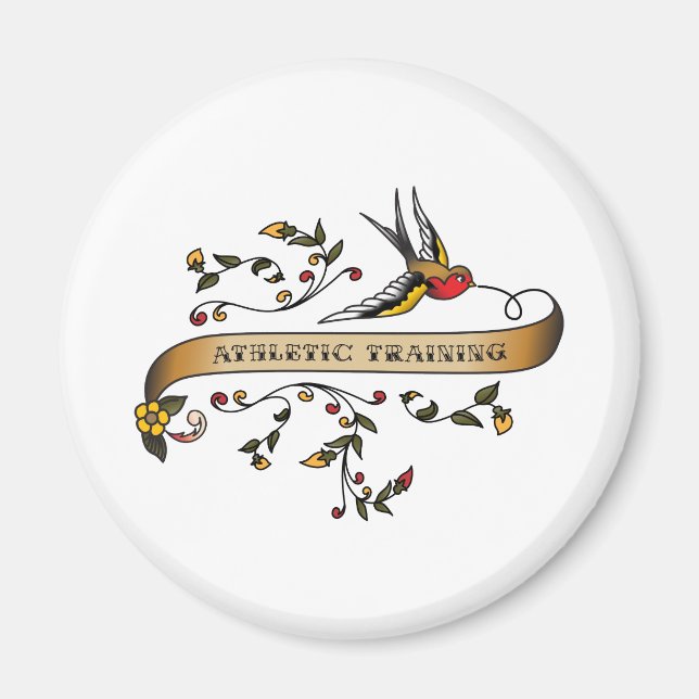 Swallow and Scroll with Athletic Training Magnet (Front)