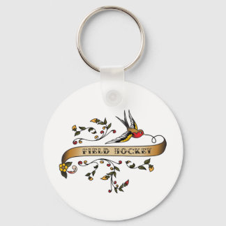 Swallow and Scroll with Field Hockey Key Ring