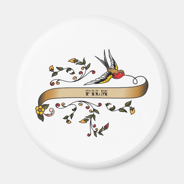 Swallow and Scroll with Film Magnet (Front)