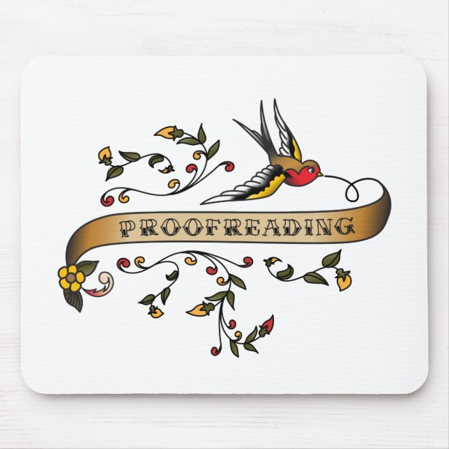 Swallow and Scroll with Proofreading Mouse Mat (Front)