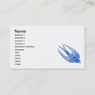 Swallow Bird Blue Business Card