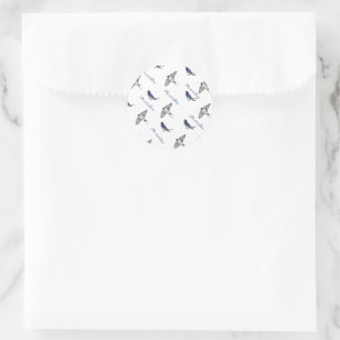 Swallow bird pattern classic round sticker