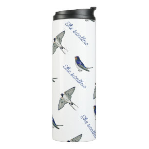 Swallow bird pattern thermal tumbler