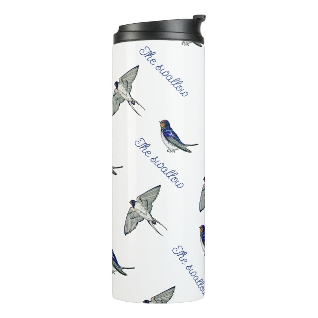 Swallow bird pattern thermal tumbler (Rotated Left)