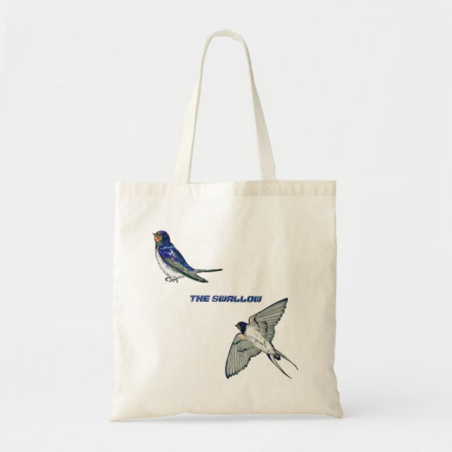 Swallow bird pattern tote bag (Front)