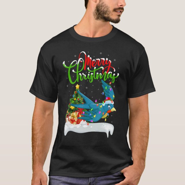 Swallow Bird   Xmas Decorations Santa Swallow Chri T-Shirt (Front)
