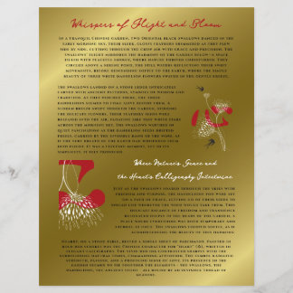 Swallow Birds & Chinese Heart Oriental Floral Gold Flyer