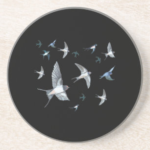Swallow Birds Flying Illustration Coaster