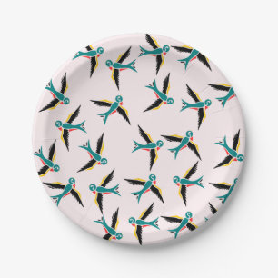 Swallow Birds Paper Plates