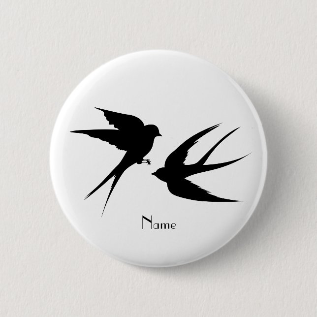 Swallow Birds Silhouettes Thunder_Cove   6 Cm Round Badge (Front)