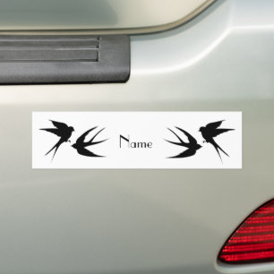 Swallow Birds Silhouettes Thunder_Cove Bumper Sticker
