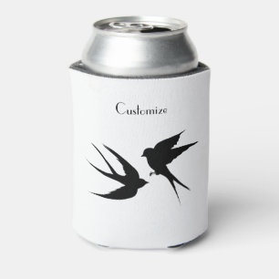 Swallow Birds Silhouettes Thunder_Cove  Can Cooler