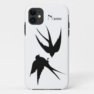 Swallow Birds Silhouettes Thunder_Cove   iPhone 11 Case
