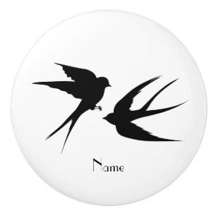 Swallow Birds Silhouettes Thunder_Cove Ceramic Knob