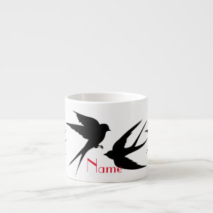 Swallow Birds Silhouettes Thunder_Cove Espresso Cup