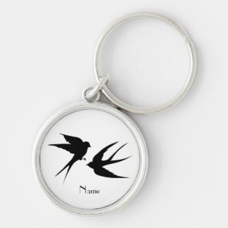 Swallow Birds Silhouettes Thunder_Cove Key Ring