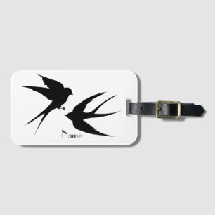 Swallow Birds Silhouettes Thunder_Cove  Luggage Tag