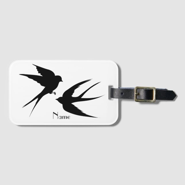 Swallow Birds Silhouettes Thunder_Cove  Luggage Tag (Front Horizontal)