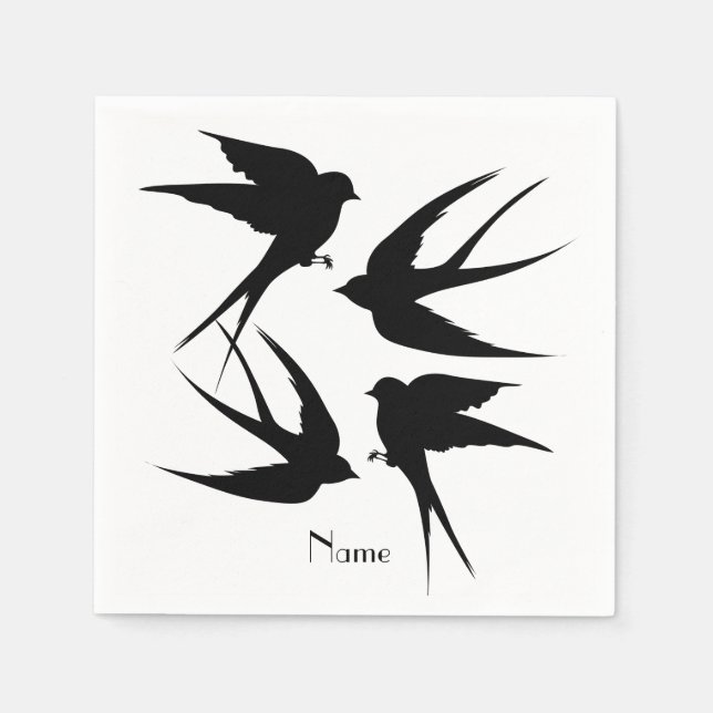 Swallow Birds Silhouettes Thunder_Cove  Napkin (Front)