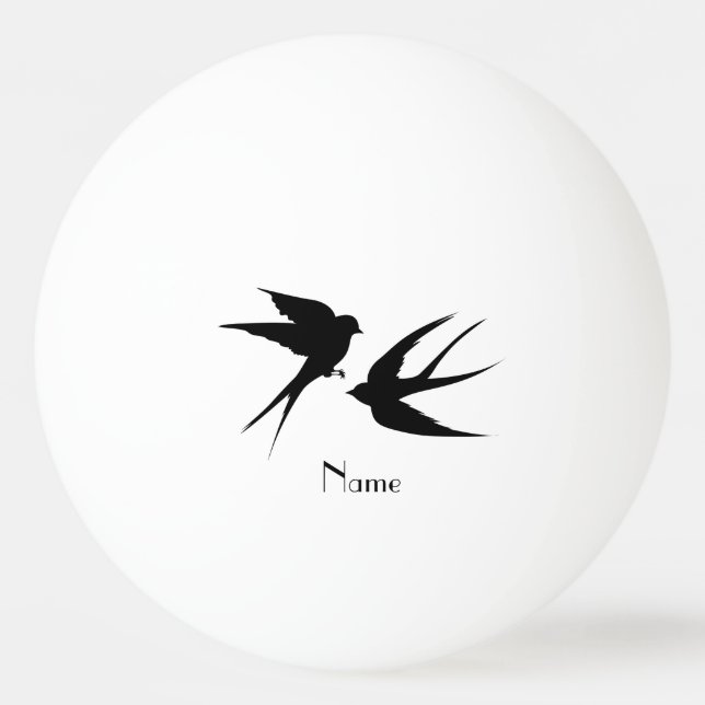 Swallow Birds Silhouettes Thunder_Cove   Ping Pong Ball (Front)