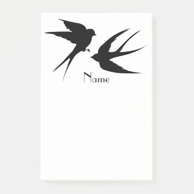 Swallow Birds Silhouettes Thunder_Cove Post-it Notes (Front)