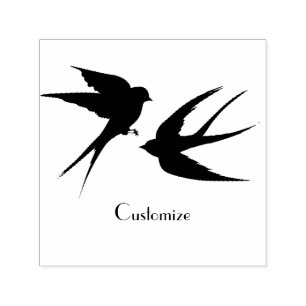 Swallow Birds Silhouettes Thunder_Cove Self-inking Stamp